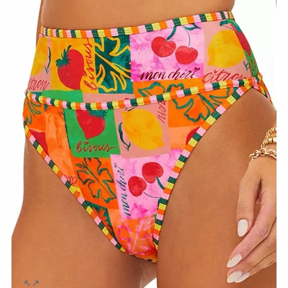 Beach Riot Carlotta Fruits Swimsuit Bathing Suit Bikini BOTTOMS Size XS - Picture 9 of 9